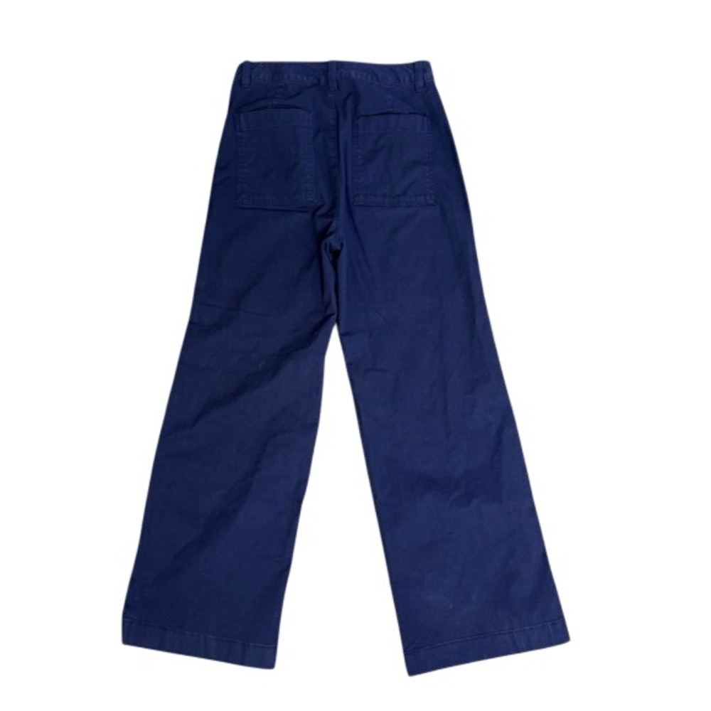 GAP High Rise Stride Ankle Pants Women 2 Navy Blue Excellent Wide Leg Chino - Picture 3 of 5